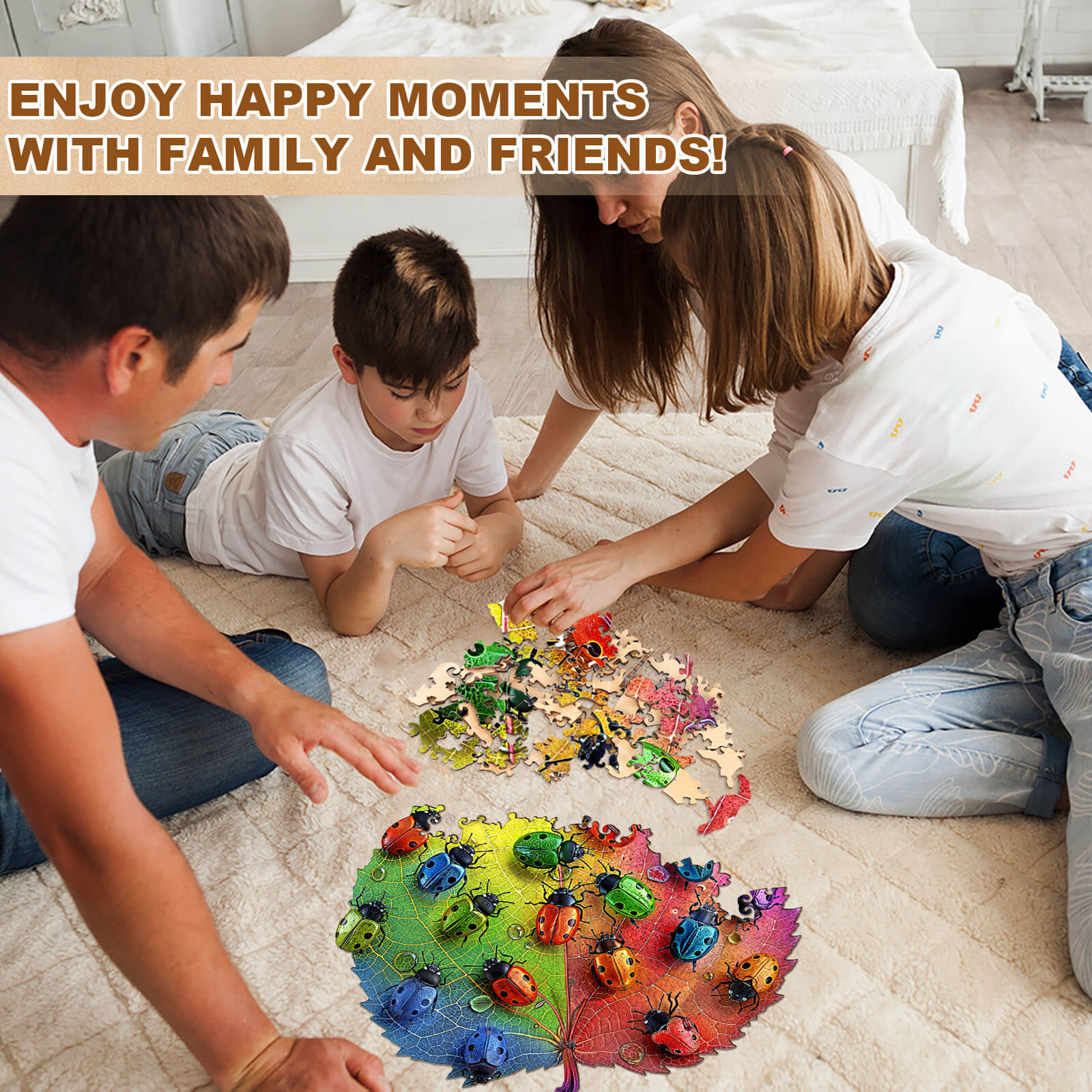 Colorful ladybug Wooden Jigsaw Puzzle