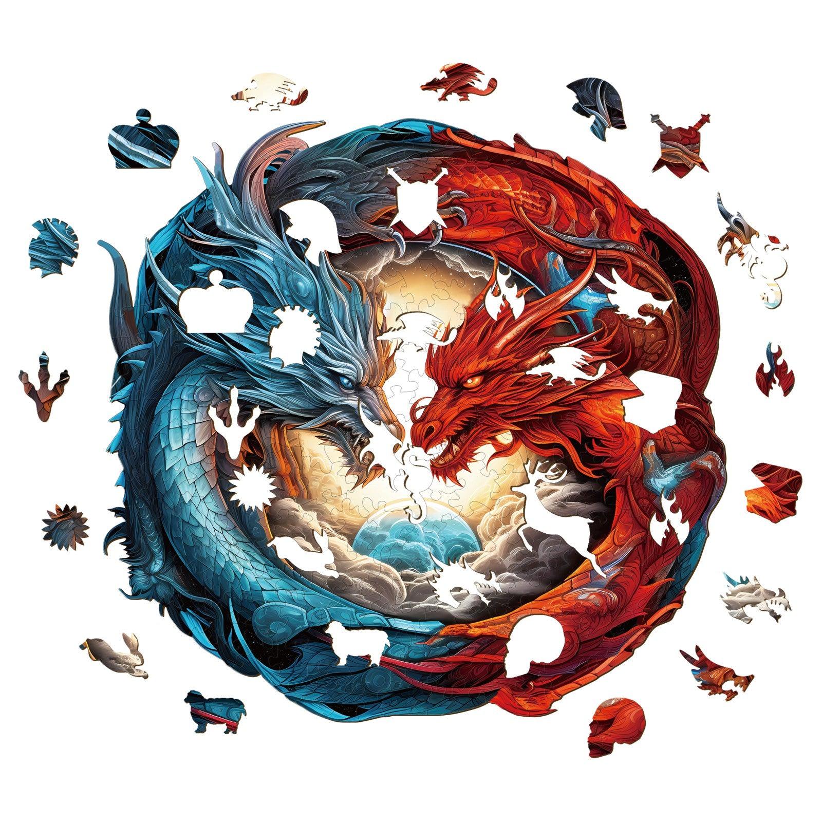Yin-Yang Dragon Wooden Jigsaw Puzzle