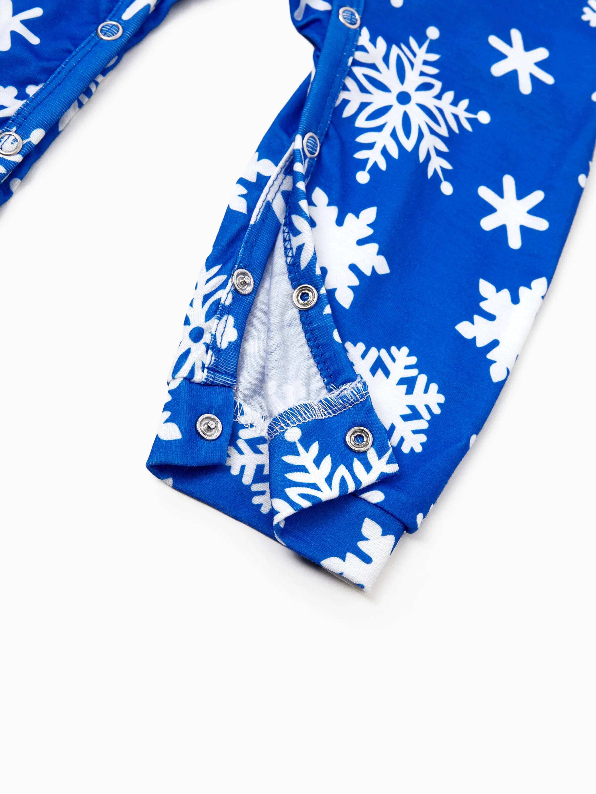 Christmas Matching Family Pajamas Set Snowflake Print Blue PJS with Christmas Socks Blue