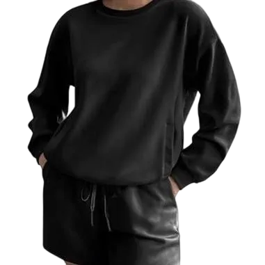 Women's Sporty Round Neck Tracksuit Set