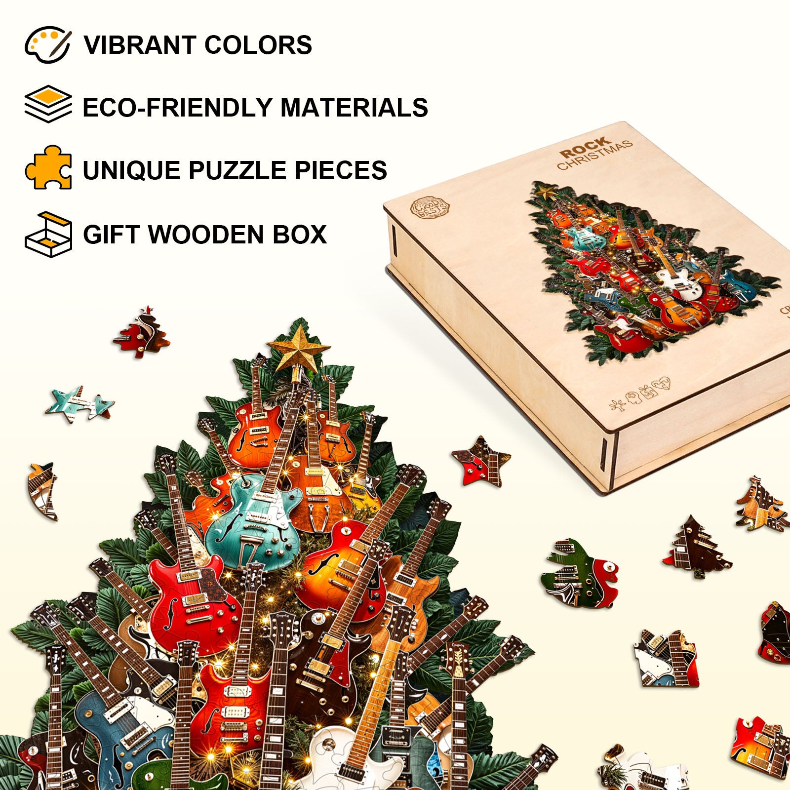 Rock Christmas Wooden Jigsaw Puzzle
