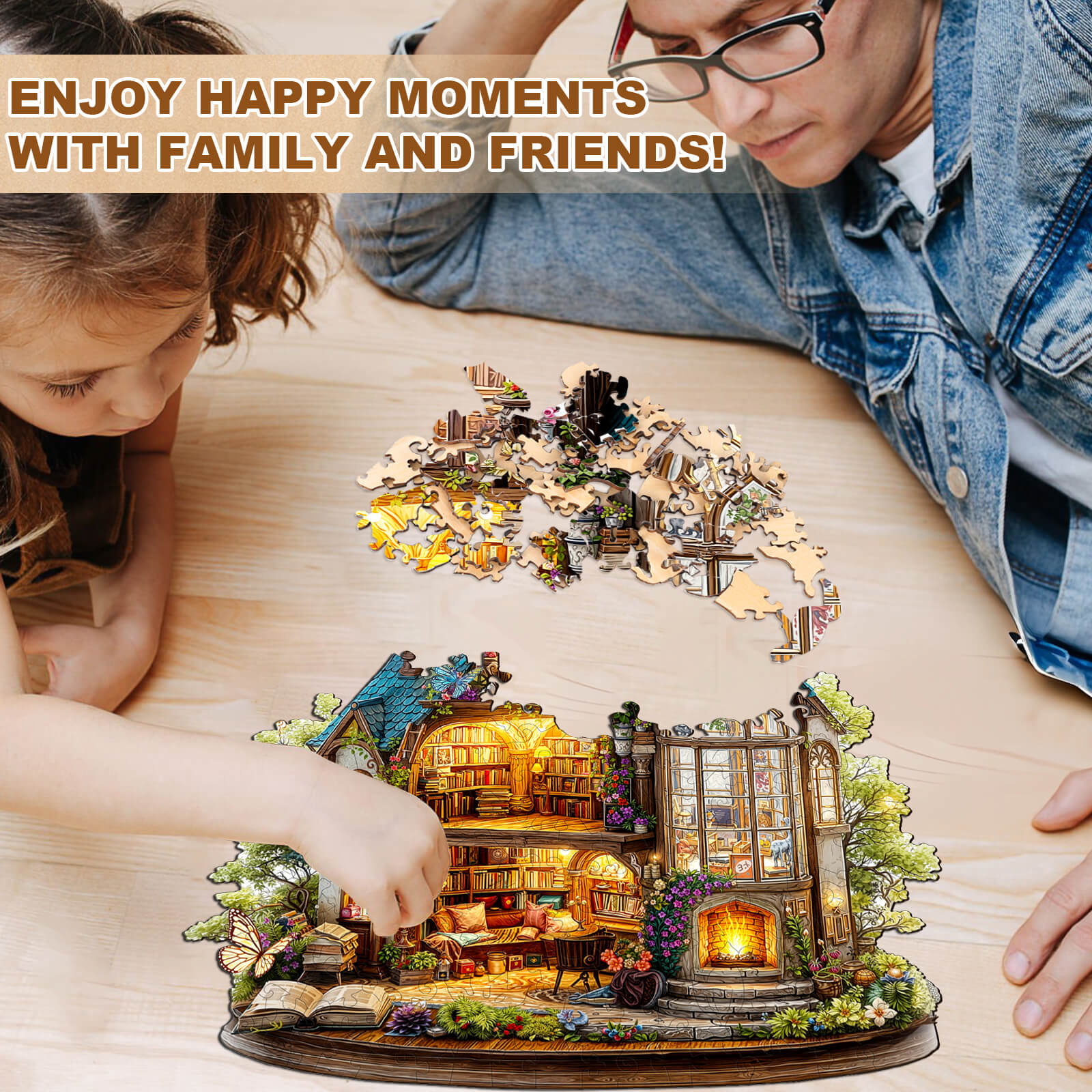 Fireside Library Wooden Jigsaw Puzzle