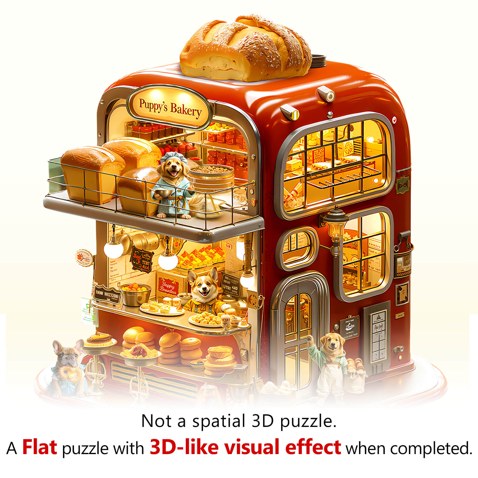 Puppy's Bakery Wooden Jigsaw Puzzle