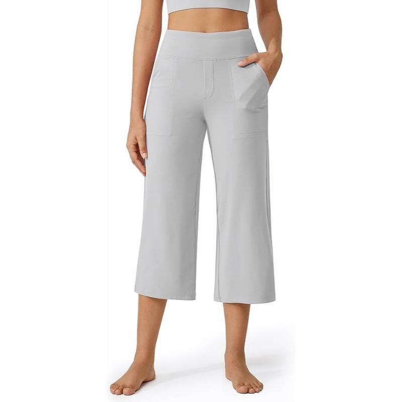 Mother's Day Sale💕Capri Pants for Women Wide Leg Yoga Dress Cropped Pants