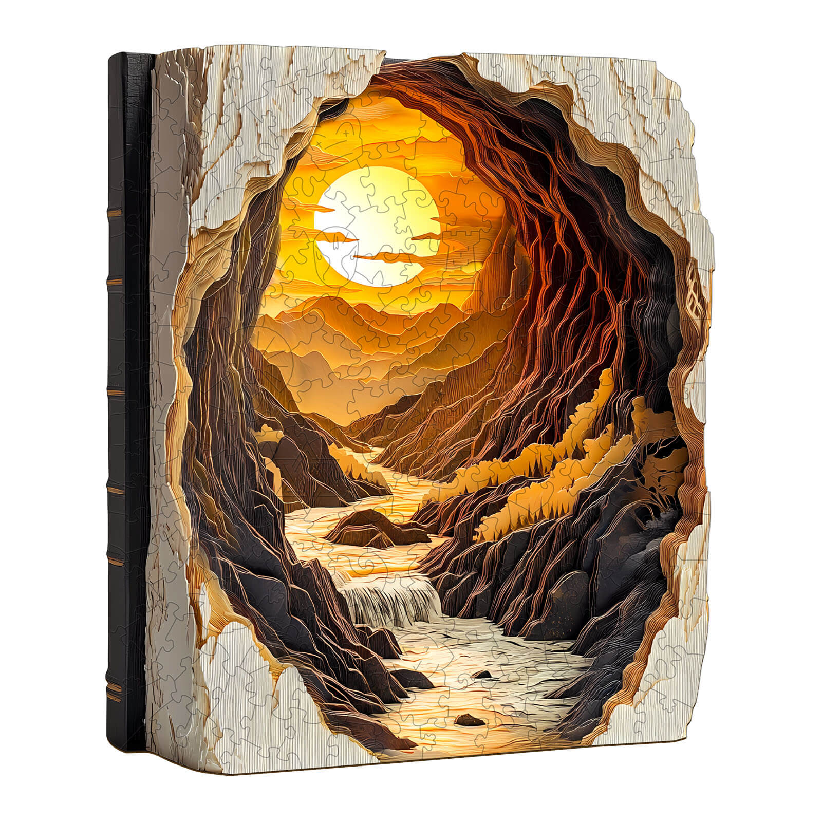 Sunset in a Book Wooden Jigsaw Puzzle