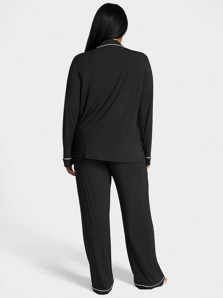 Modal Long Pajama Set  BLACK