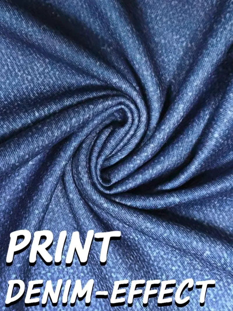 Women's denim printed flared pants