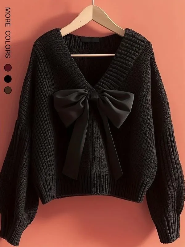Women's Casual Bow Knit Sweater