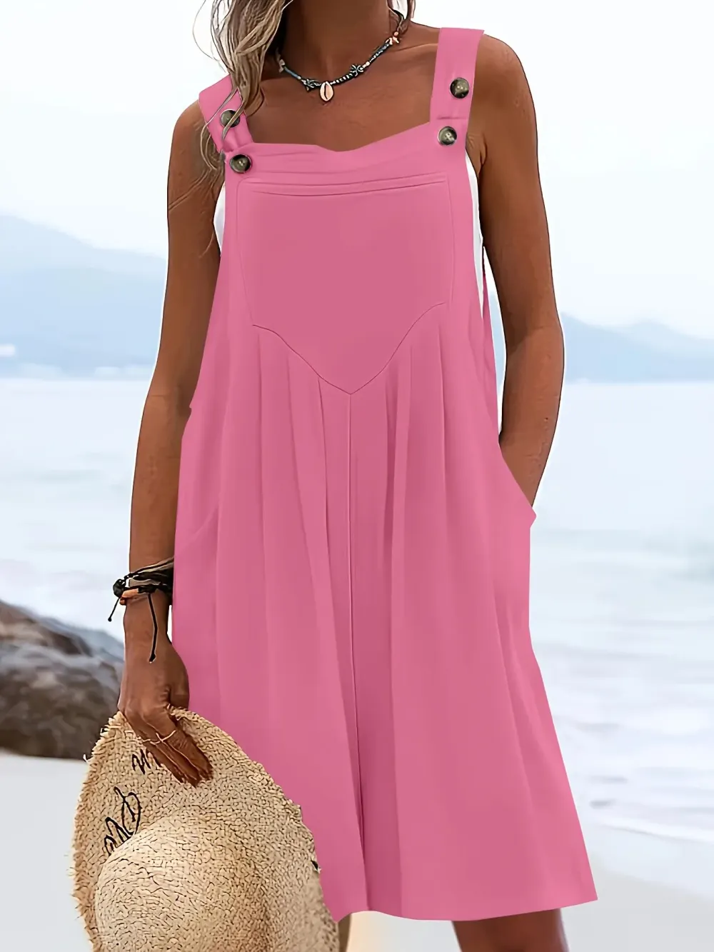 Women's Plus-Size Casual & Stylish Wide-Leg Shorts — Loose Fit, Featuring a Belt and Buttoned Pockets