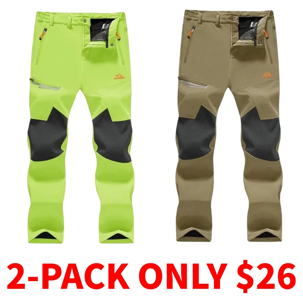 Men's winter fleece-lined ski pants