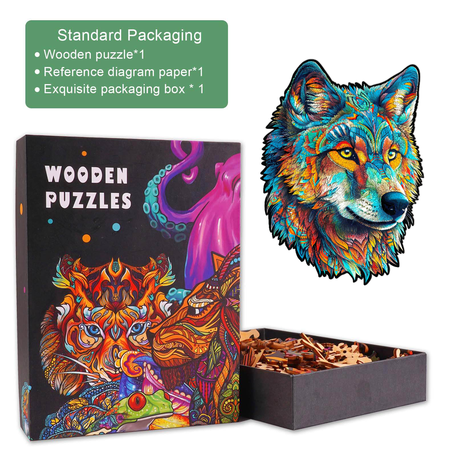 Fearless Wolf Wooden Jigsaw Puzzle