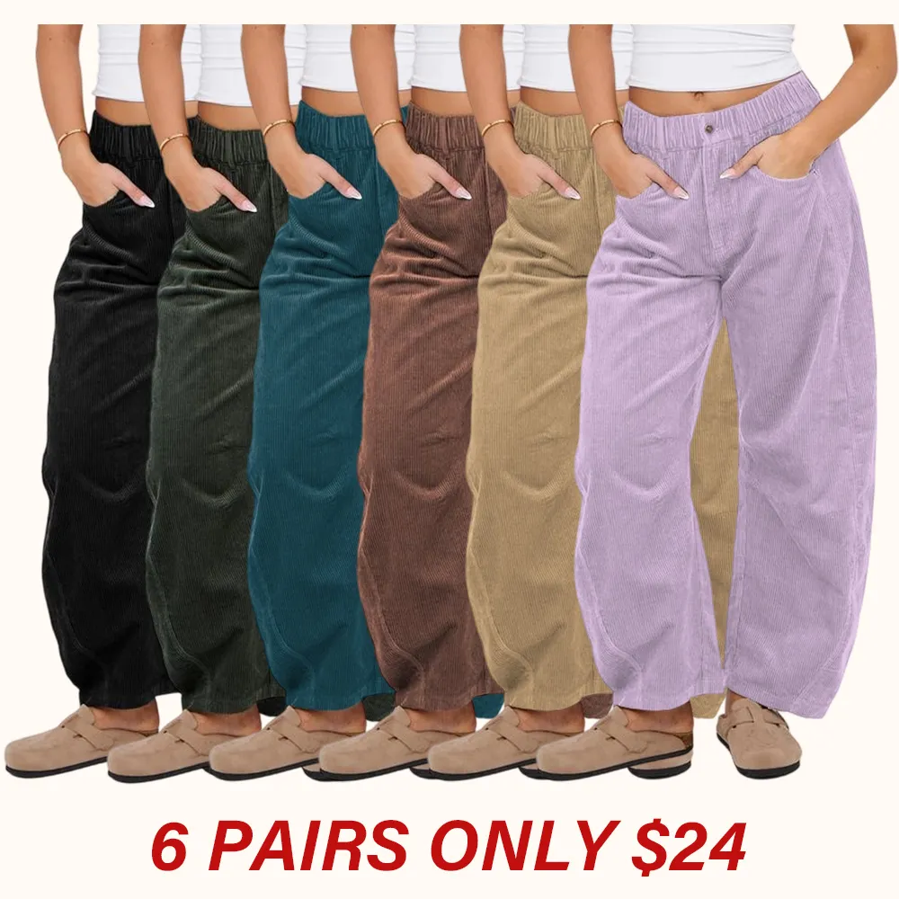 Corduroy Barrel Pants for Women Cord Pants