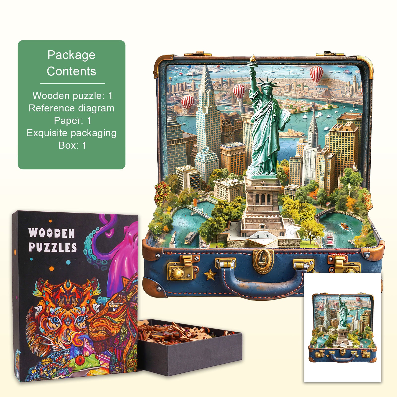 Statue of Liberty Tour Wooden Jigsaw Puzzle