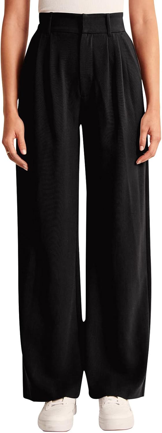 High-Waisted Work Pants for Women – Business Casual Office Trousers with Pockets
