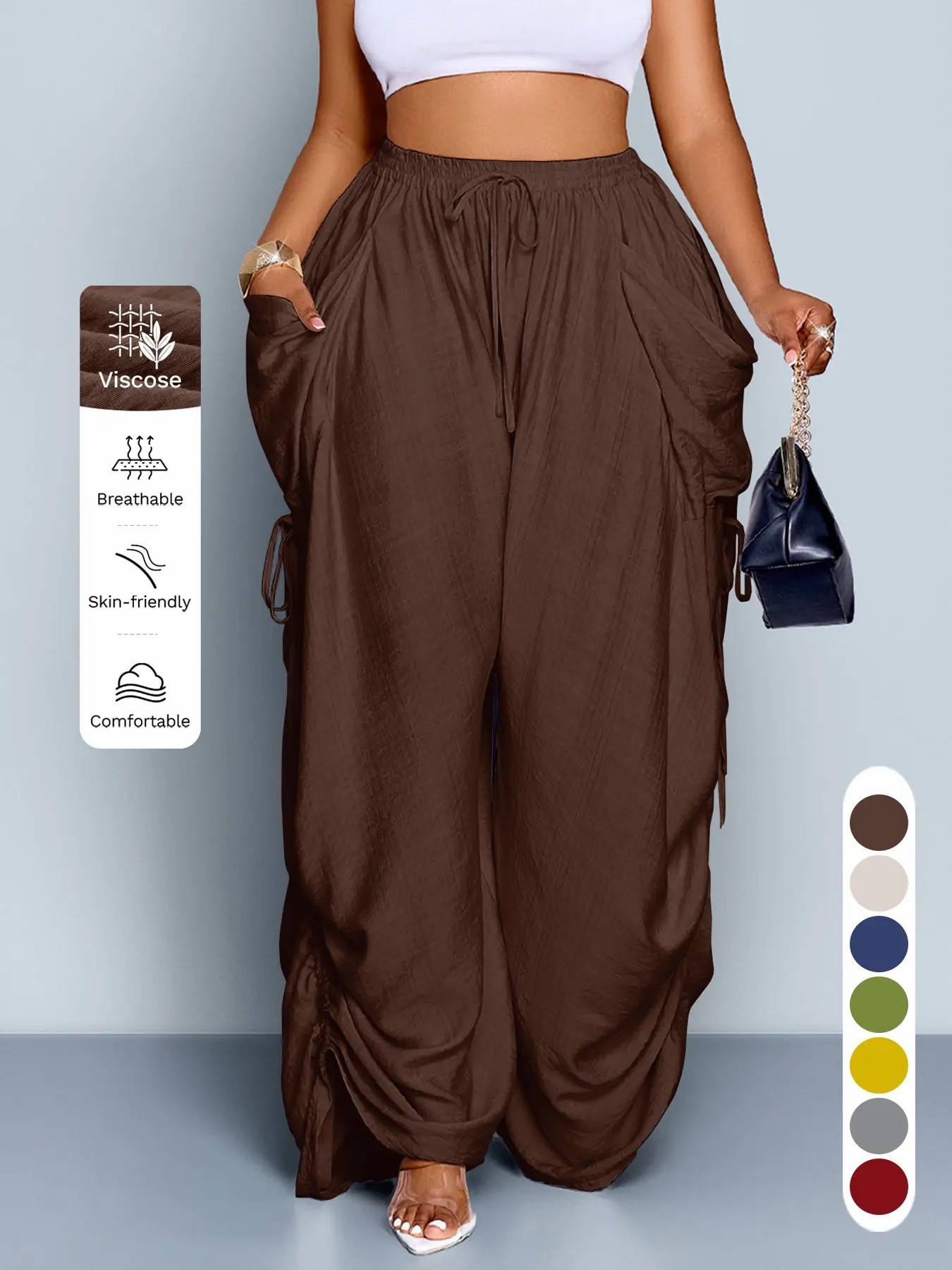Women’s Casual Wide Leg Pants – Loose Fit All-Season Everyday Trousers