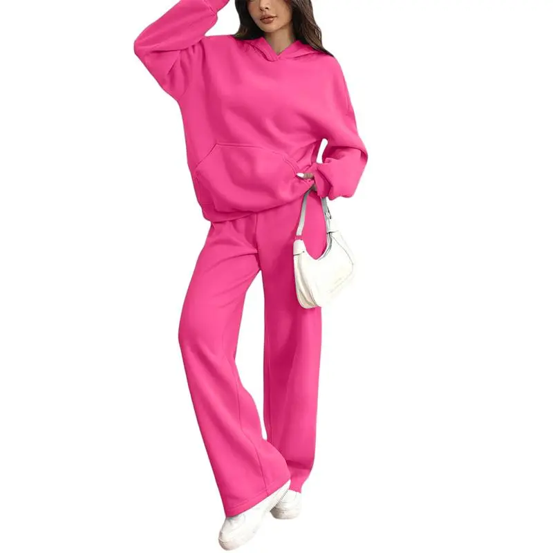 Women's Hooded Sweatshirt & Pants Casual Comfy Loungewear Set