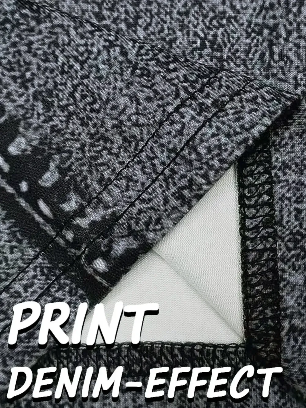 Women's Imitation Denim Skinny Pants, Denim Print Design, Stylish Comfortable Fit for Everyday Wear