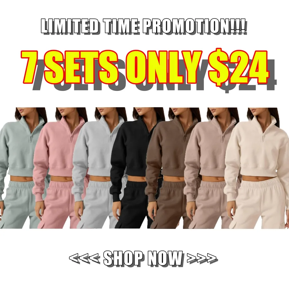 Women Half Zip Sports Top and Pants