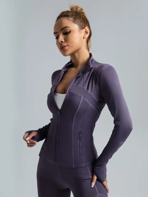 Women's Long Sleeve Stand Collar Sports Outerwear