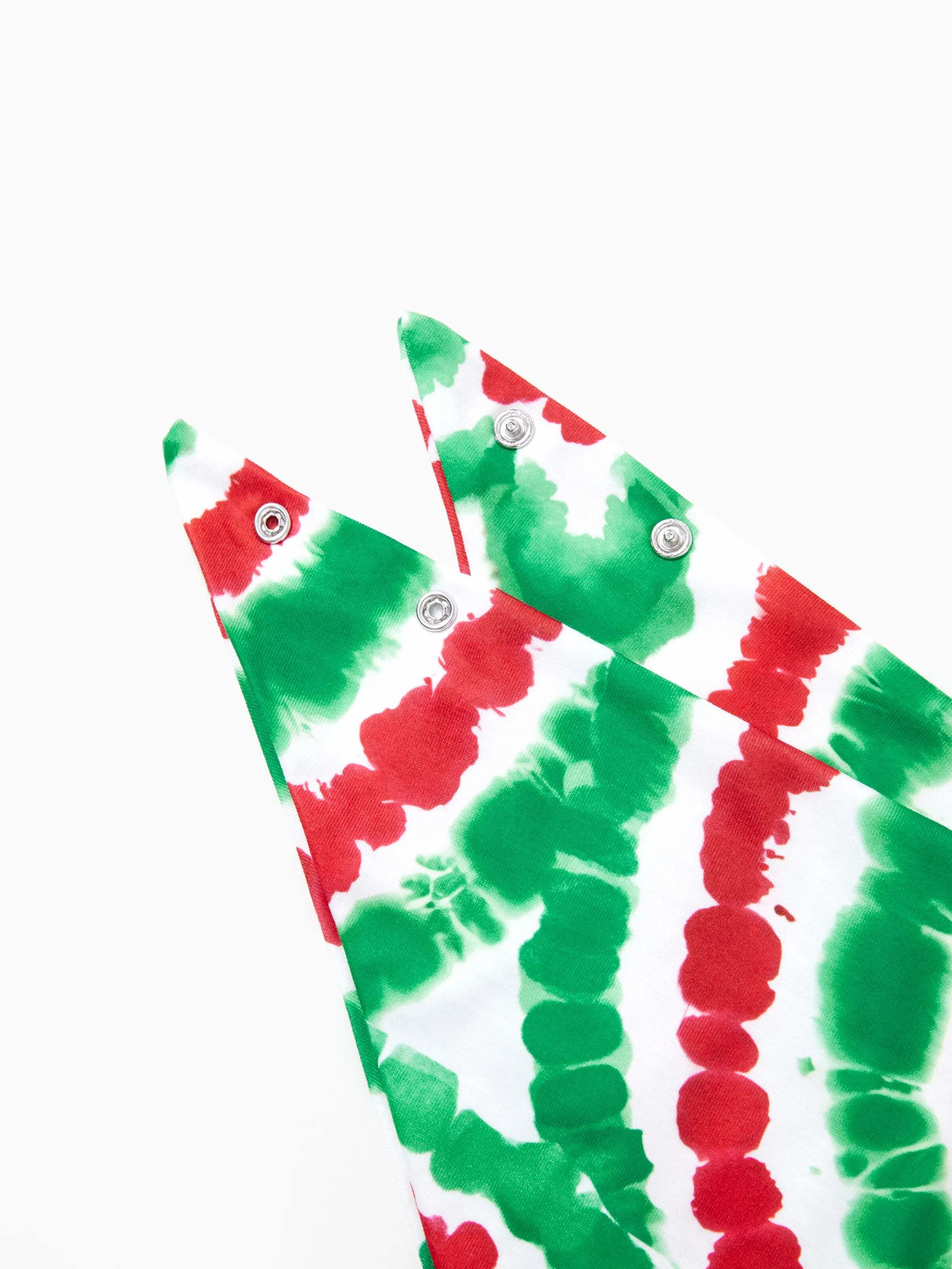Christmas Family Red&Green Tie-Dye Gingerbread Man Pajamas Sets with Christmas Socks MultiColour