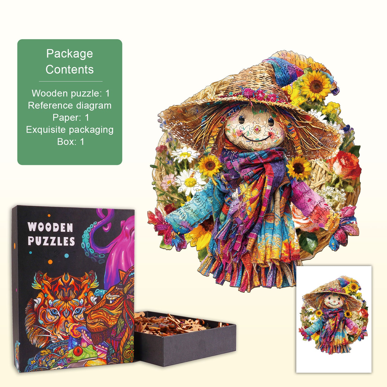 Straw Maiden Wooden Jigsaw Puzzle