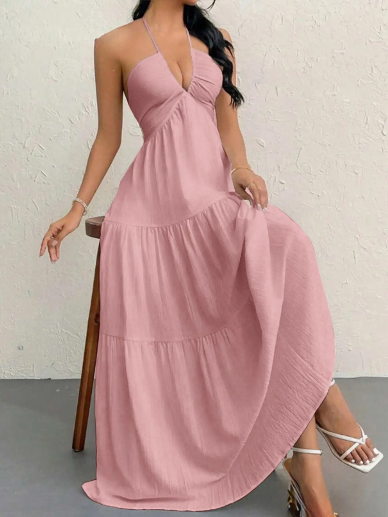 🔥12-PACK ONLY $25🔥Women's Solid-Color Dress Casual, Loose-Fit, Sleeveless Dress & Ideal for Beach Vacations
