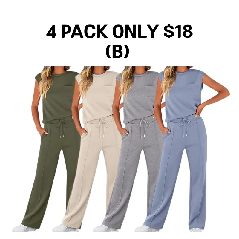 Women's 2-Piece Sleeveless Wide Leg Lounge Set