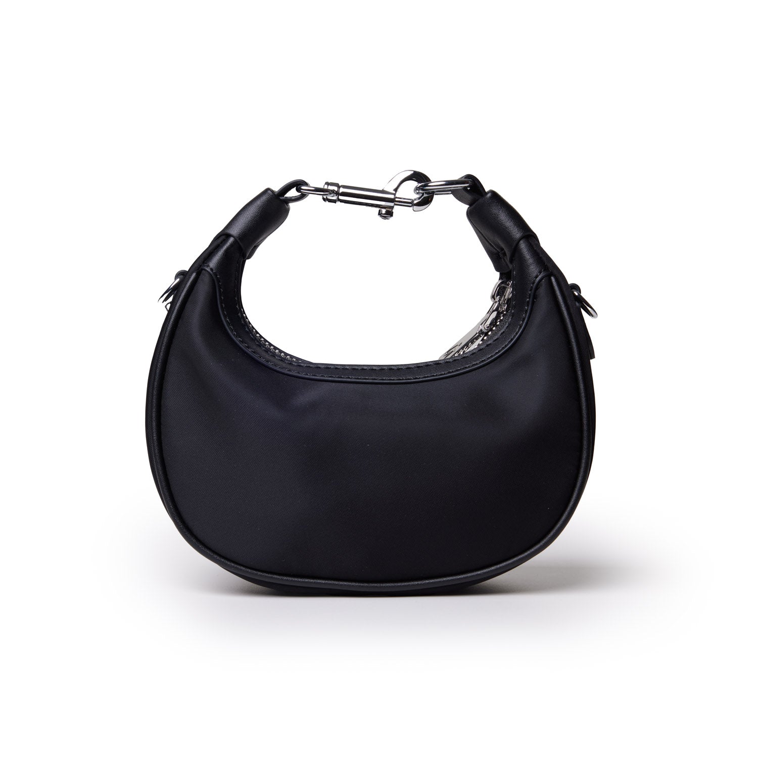 NANO NYLON HOBO BAG - BLACK