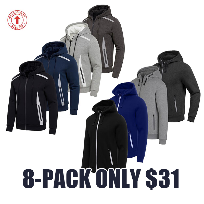 Men’s Heavyweight Sherpa Fleece-Lined Tech Zip Hoodie