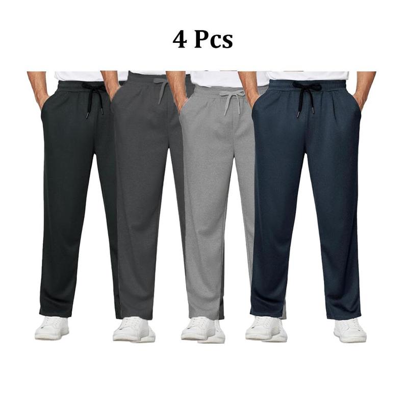 Men’s Relaxed Drawstring Casual Pants Set (4-Pack)