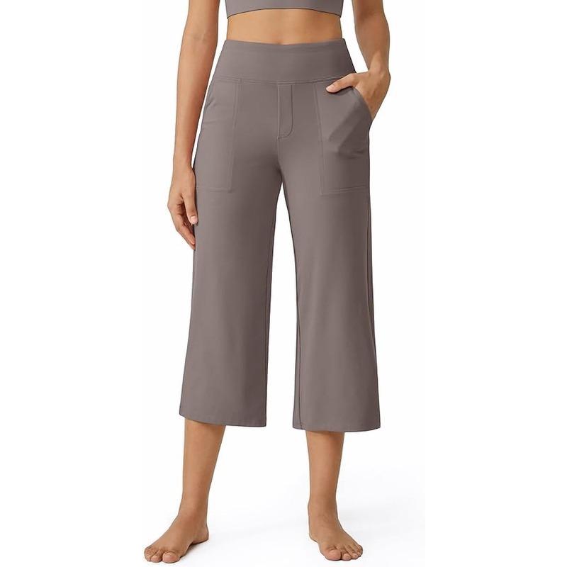 Mother's Day Sale💕Capri Pants for Women Wide Leg Yoga Dress Cropped Pants