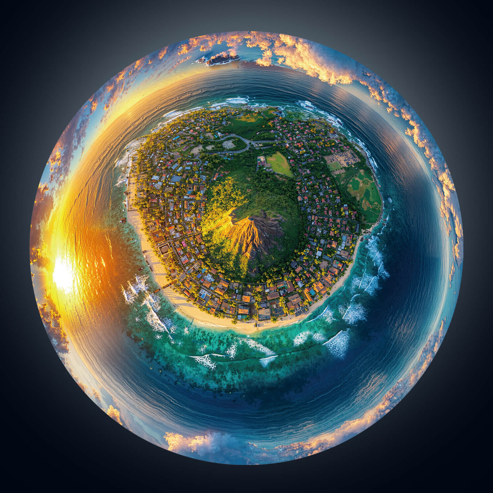 Fisheye Island Wooden Jigsaw Puzzle