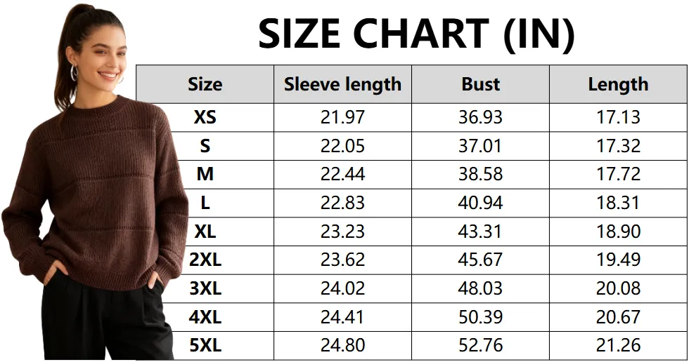 Women's Simple Minimalist Plain Textured Round Neck Sweater