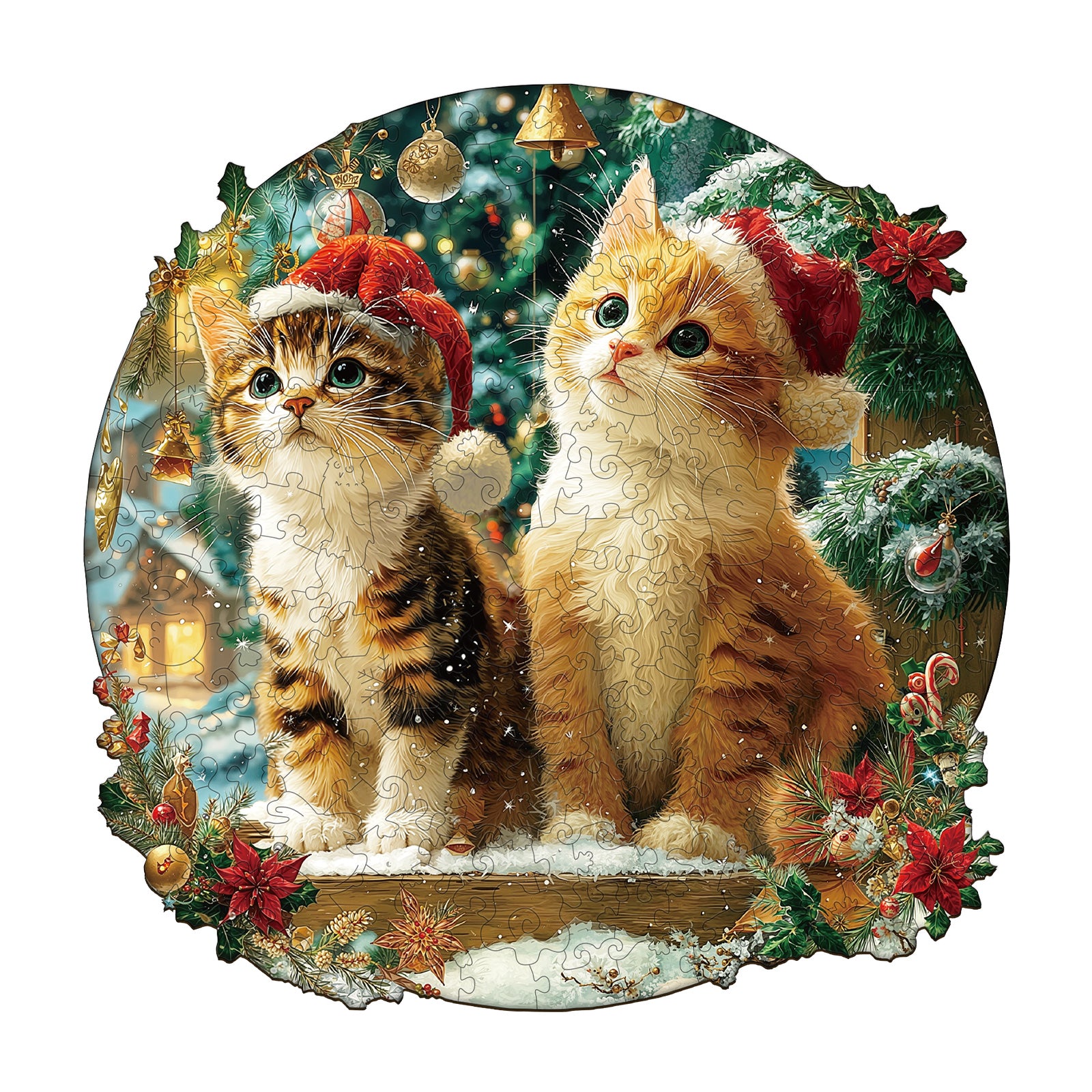Christmas Kitten Combination Wooden Jigsaw Puzzle