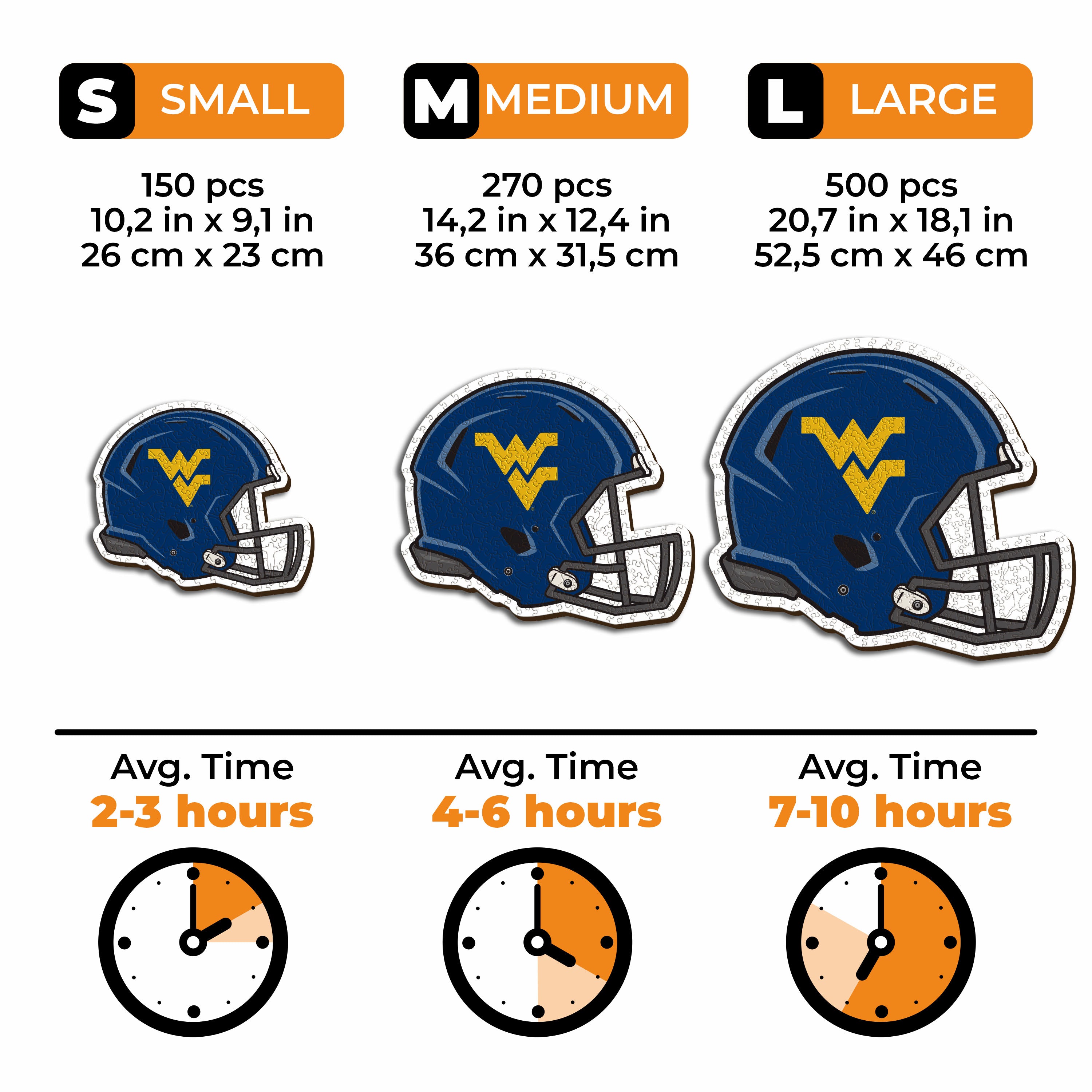 West Virginia University Helmet - Wooden Puzzle
