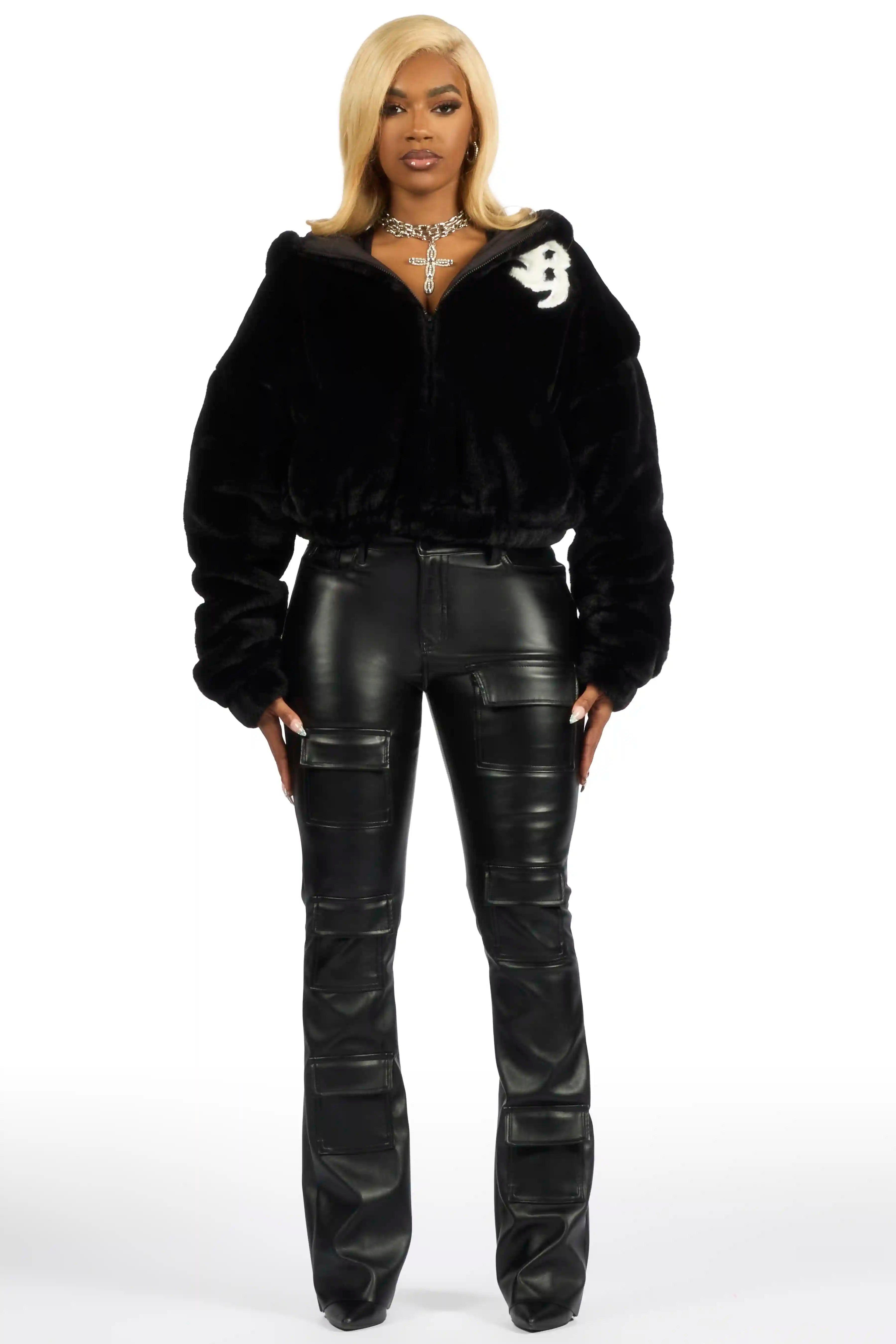 Inany Black Fur Jacket