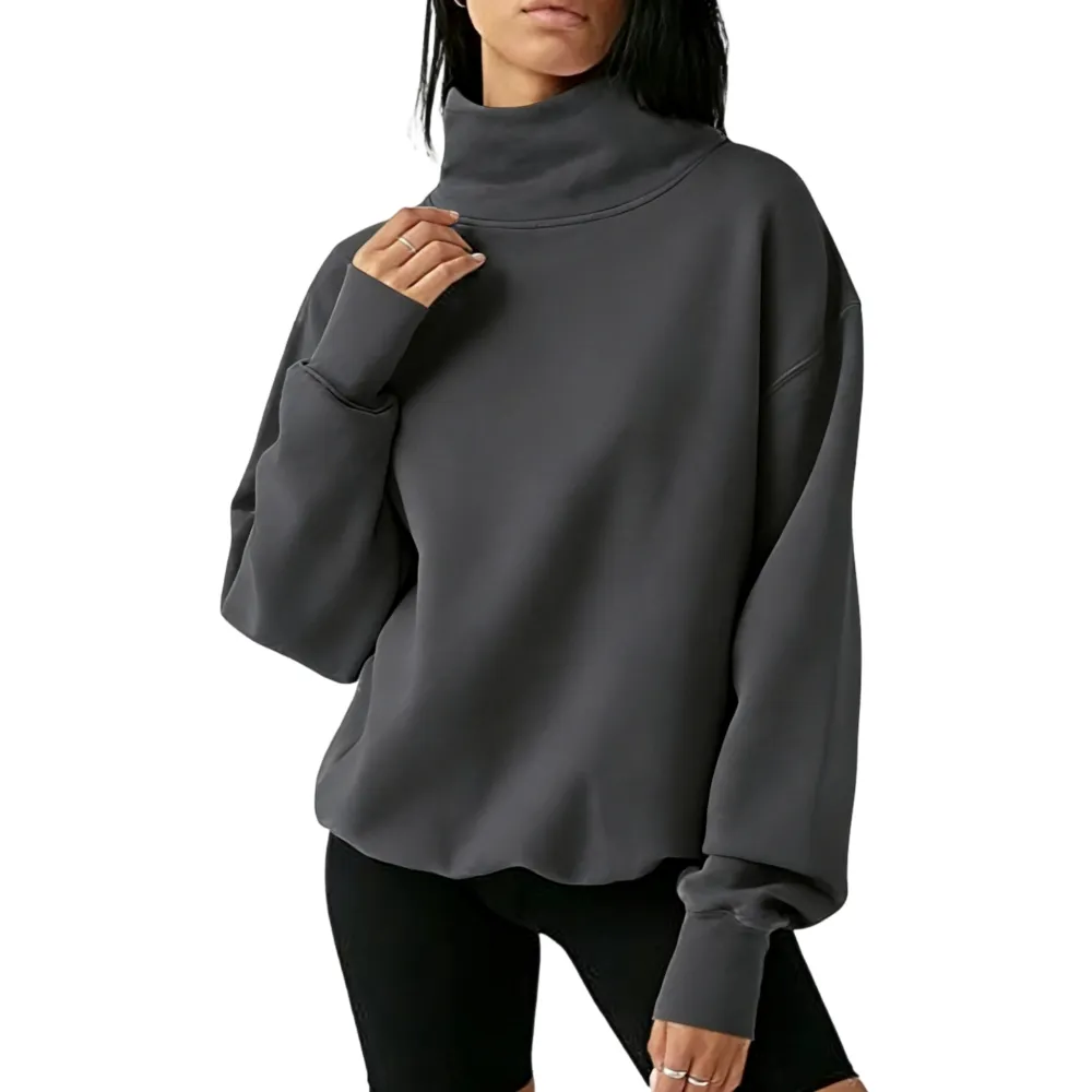 Women's Oversized Turtleneck Sweatshirt