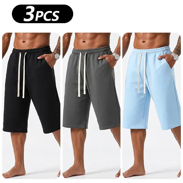 Men's Solid Pocket Waist Shorts, Lightweight Breathable Shorts