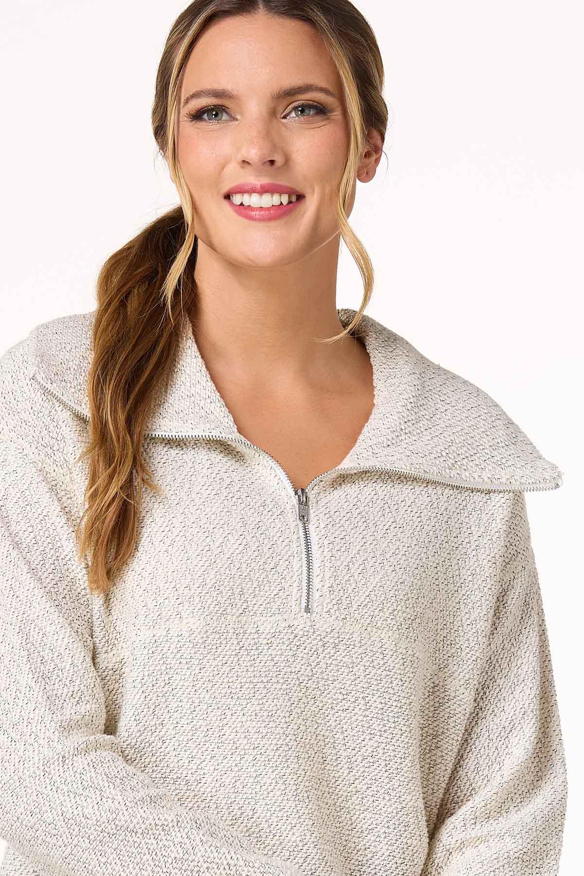Boucle Zip Pullover