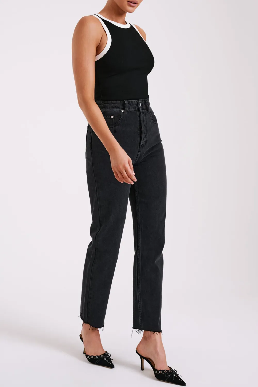 Contrast Ribbed Tank Top