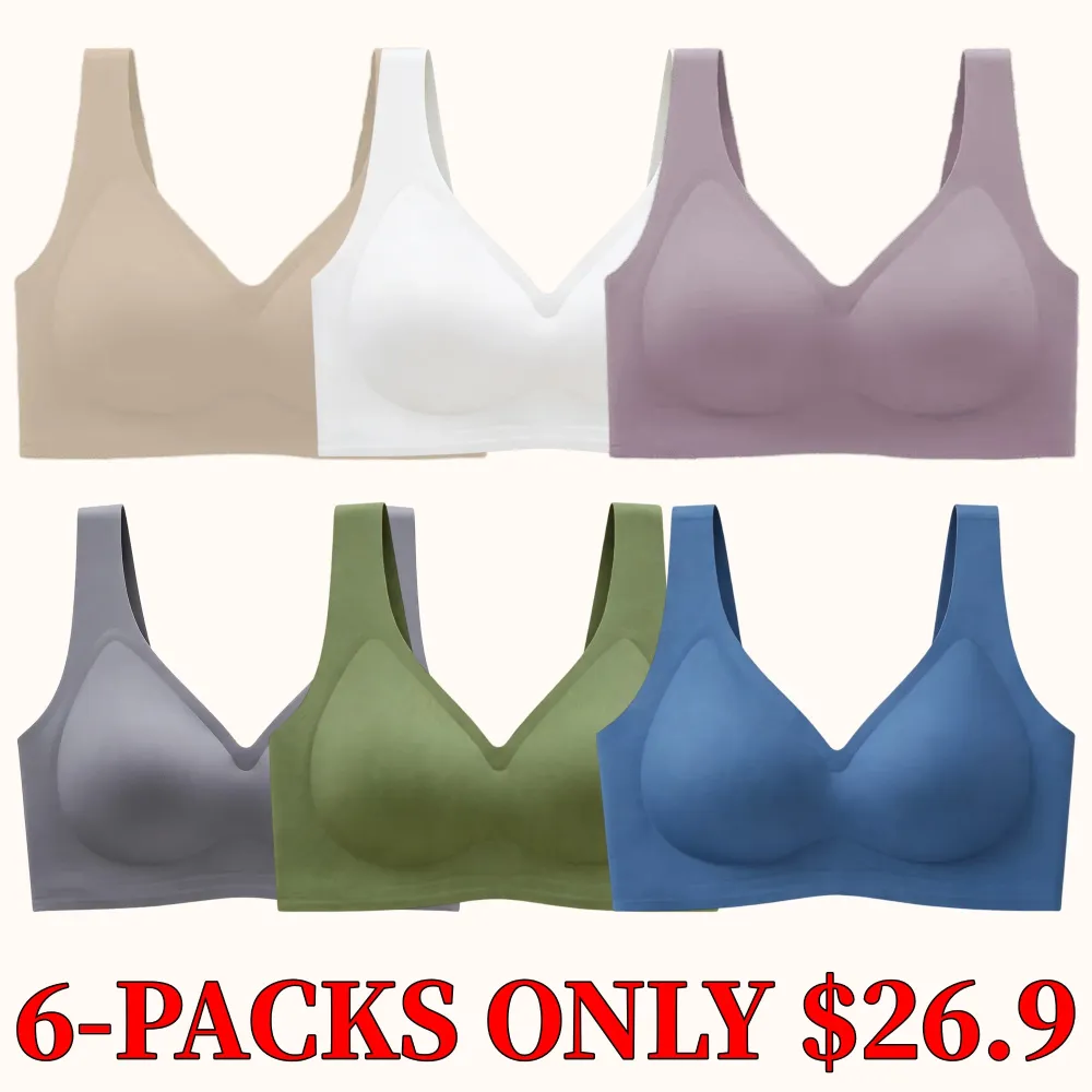 Women's seamless red wire-free soft bra