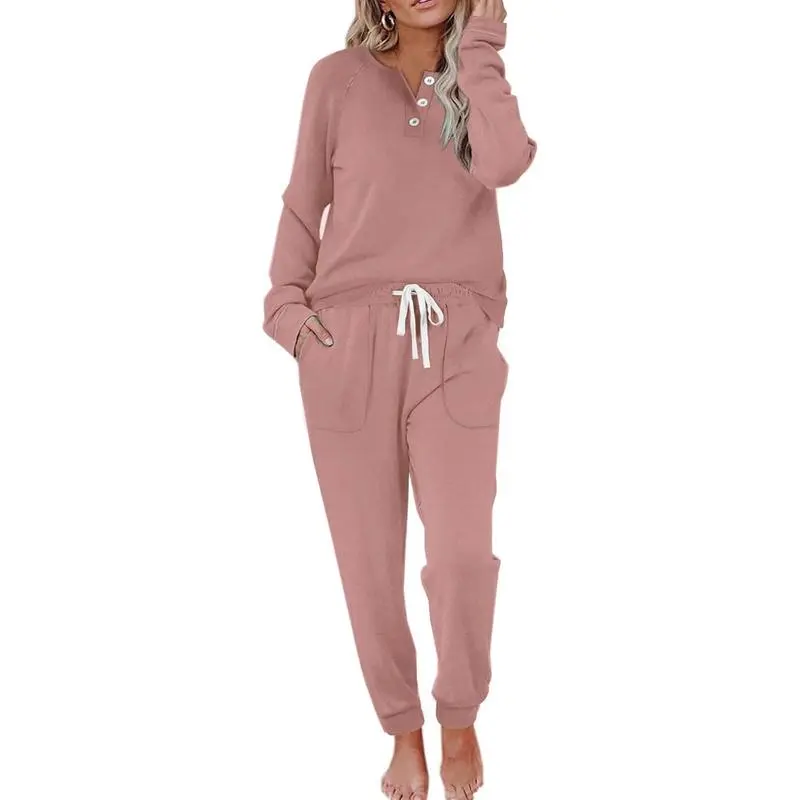 Two Piece Outfits for Women Lounge Sets Button Down Sweatshirt