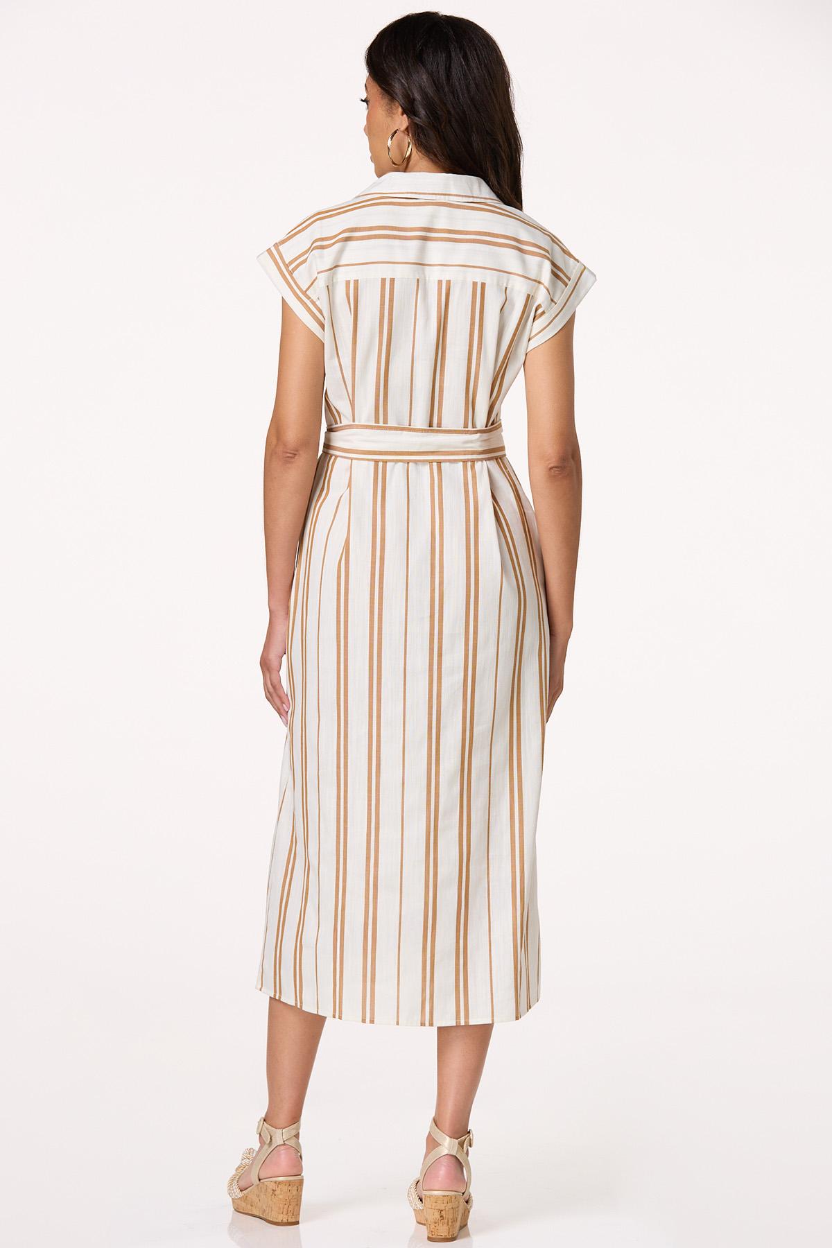 Stripe Midi Shirt Dress