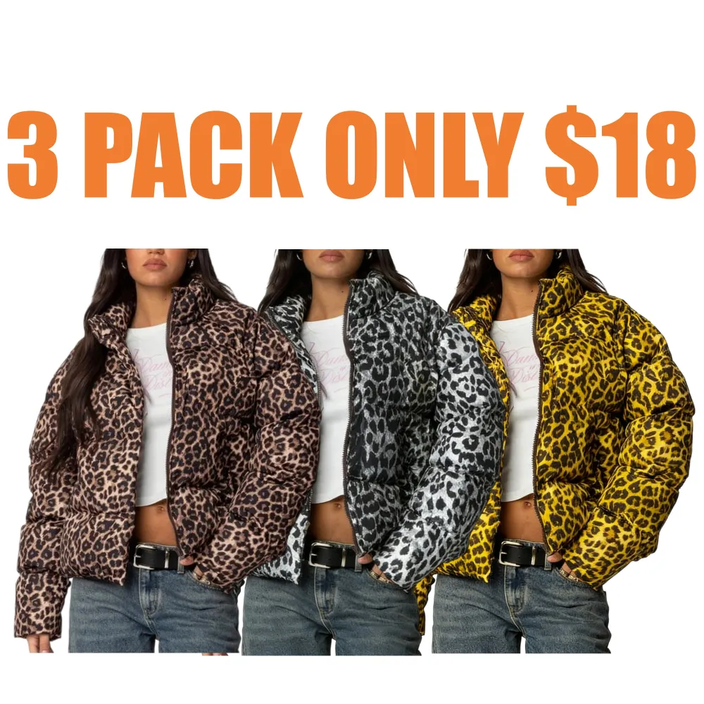 Leopard Printed Puffer Jacket