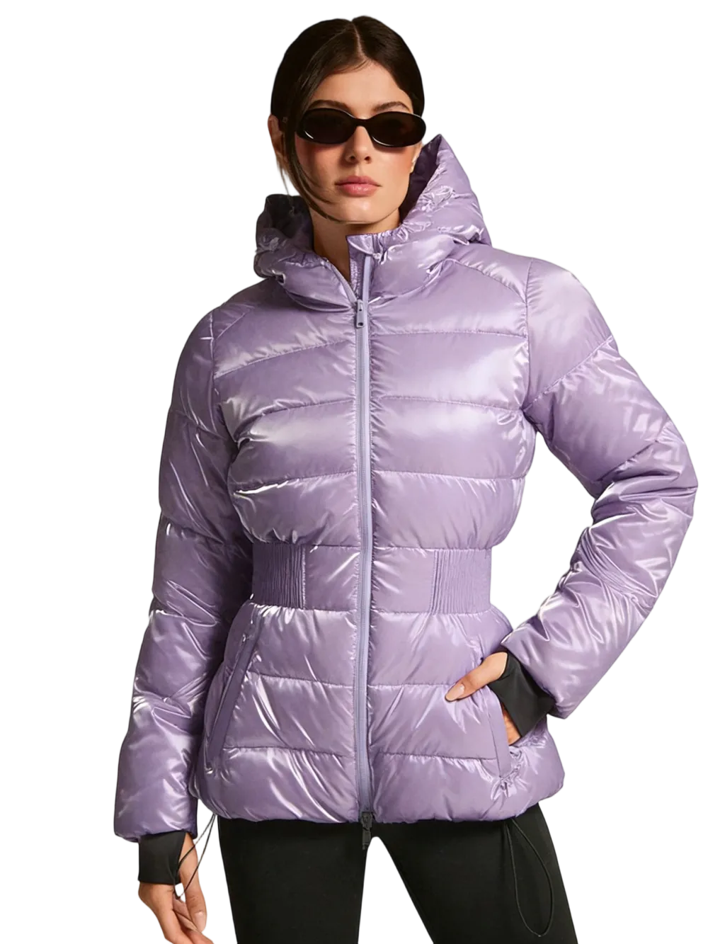 Shiny Water-Repellent Lightweight Puffer Jacket