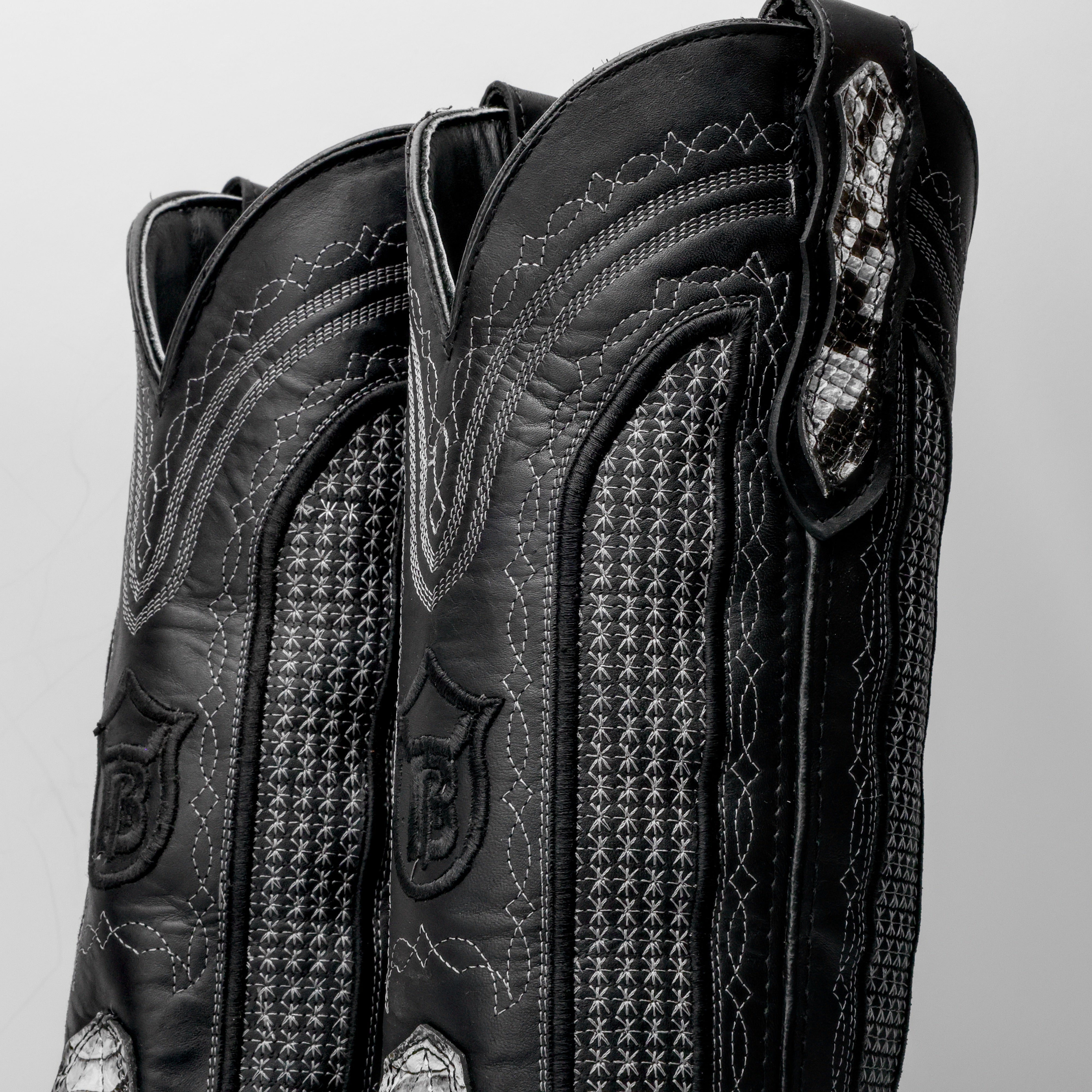 Natural Python Leather Boots - Square Toe