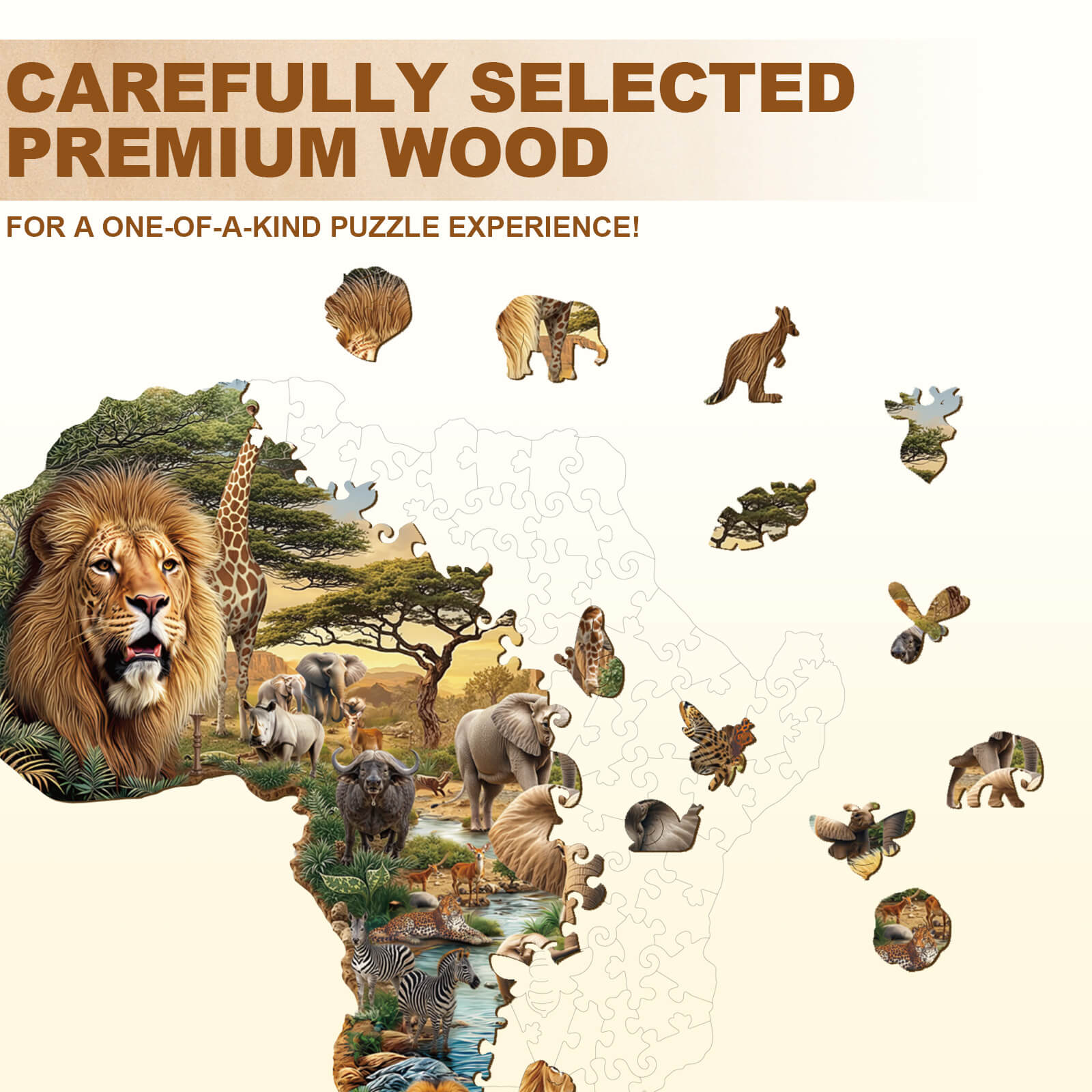 African animals Wooden Jigsaw Puzzle