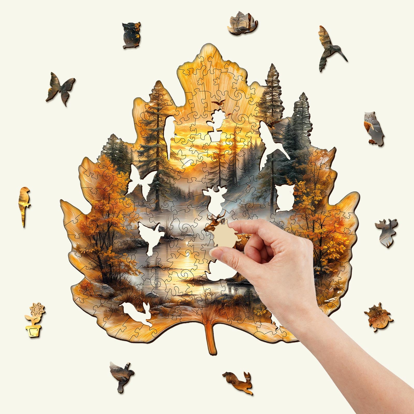 Golden Hoofprint Wooden Jigsaw Puzzle