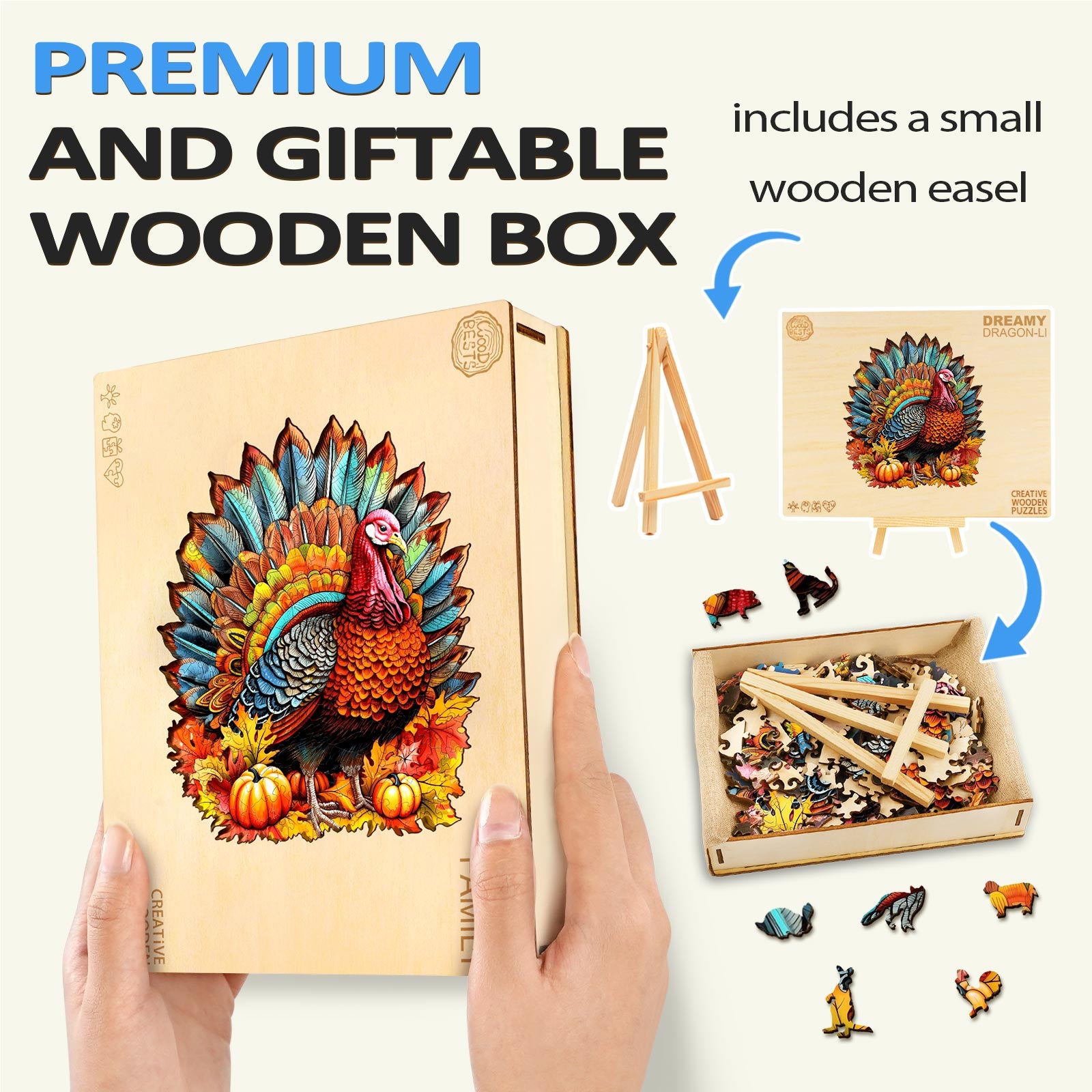 Colorful Turkey Wooden Jigsaw Puzzle