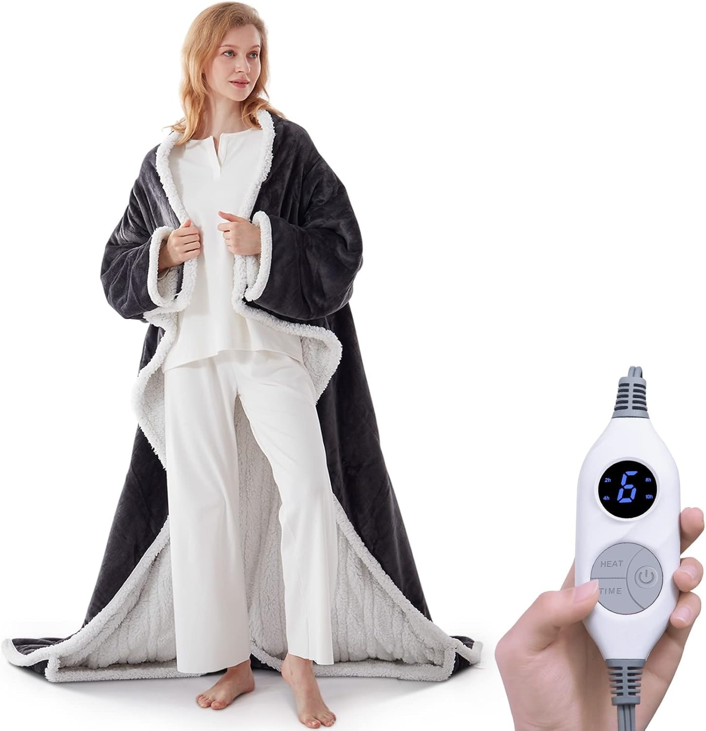 🎁CHRISTMAS PROMOTION-Wearable Electric Clothing With Sleeve And Foot Pockets 6 Heating Levels And Long Heating Times